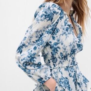 LoveShackFancy Blue Floral Mini Dress